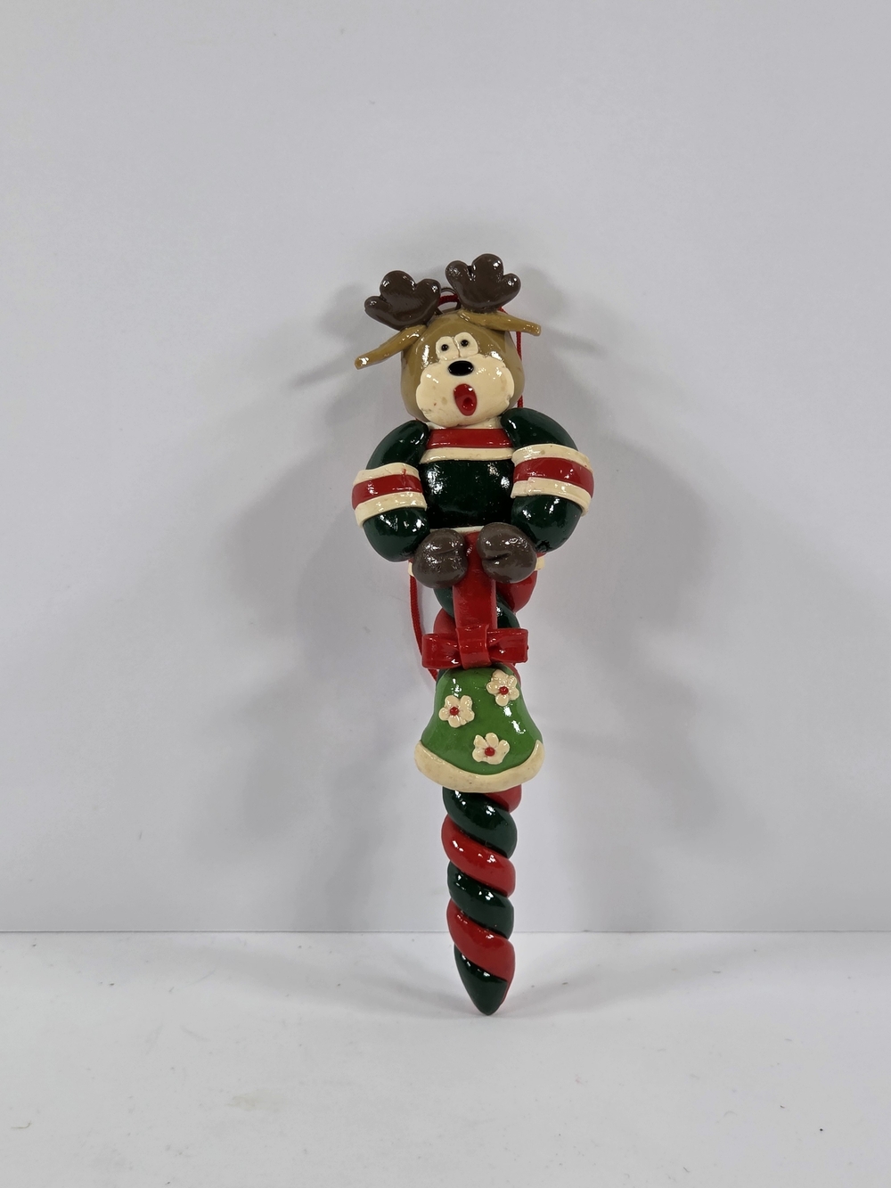 Vintage Reindeer Candy Cane Icicle Christmas Ornament
